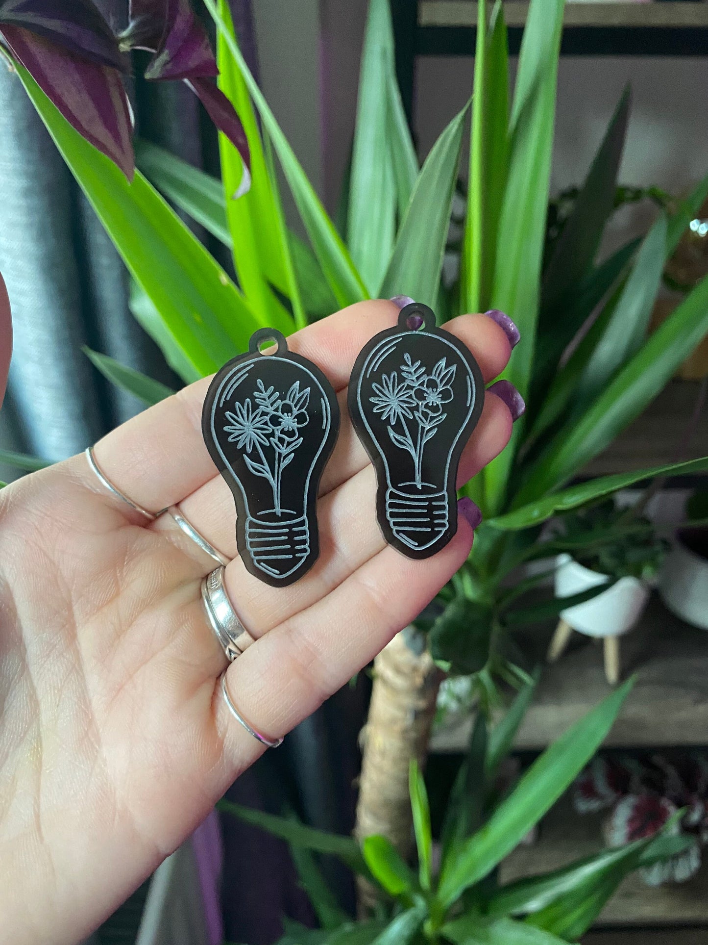 2” Floral Lightbulb Earrings Silicone Mould