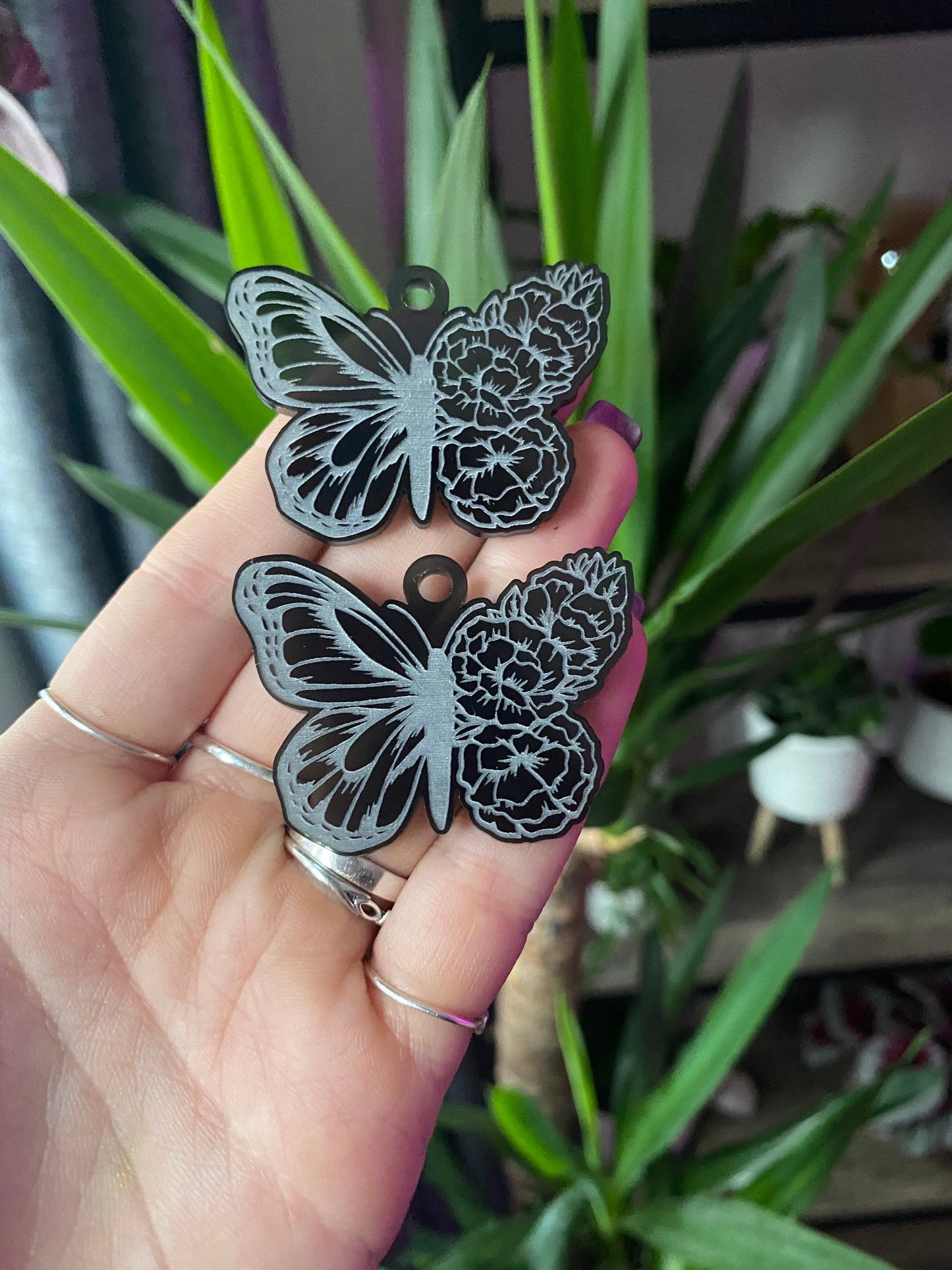 2” Floral Butterfly Earrings Silicone Mould