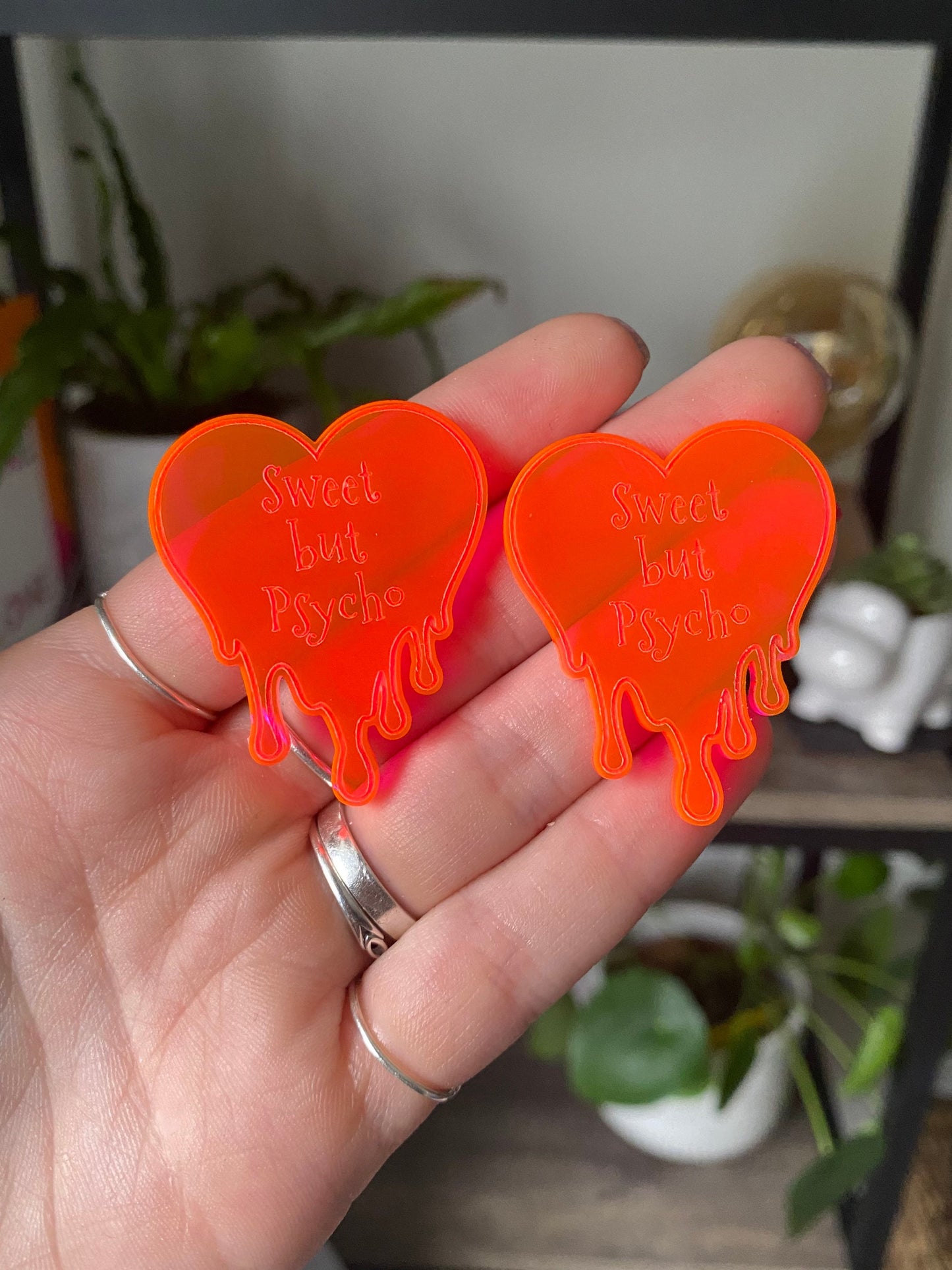 1.75” Sweet but Psycho Drippy Hearts Silicone Mould