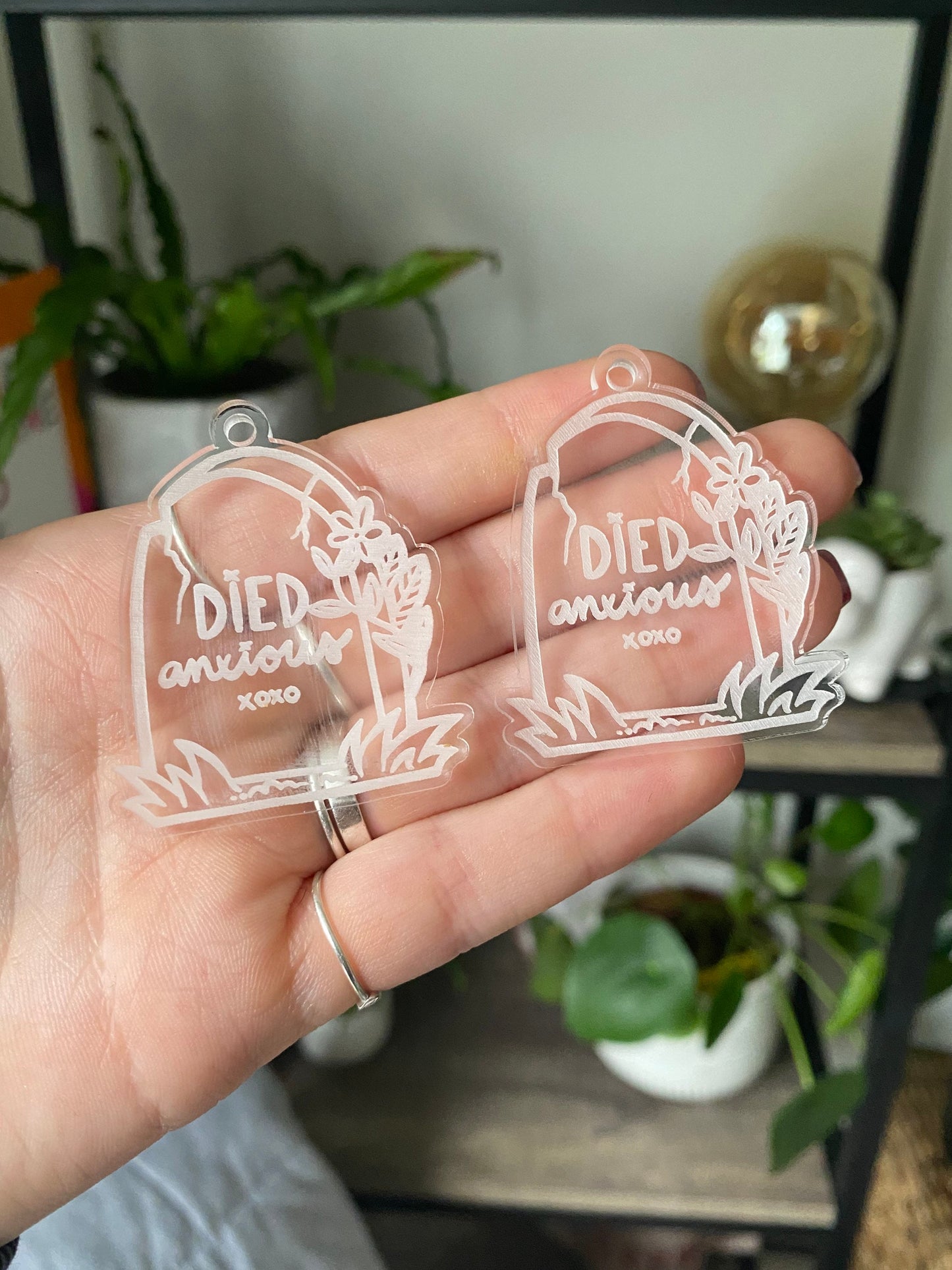 2” Died Anxious Earrings Silicone Mould