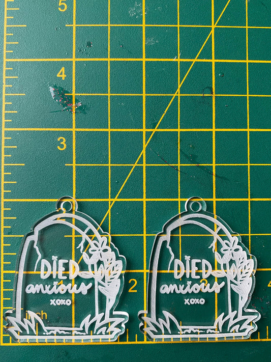 2” Died Anxious Earrings Silicone Mould
