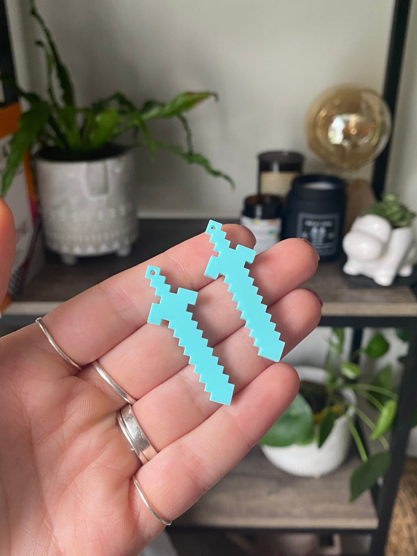 Pixel Sword Earrings Silicone Mould
