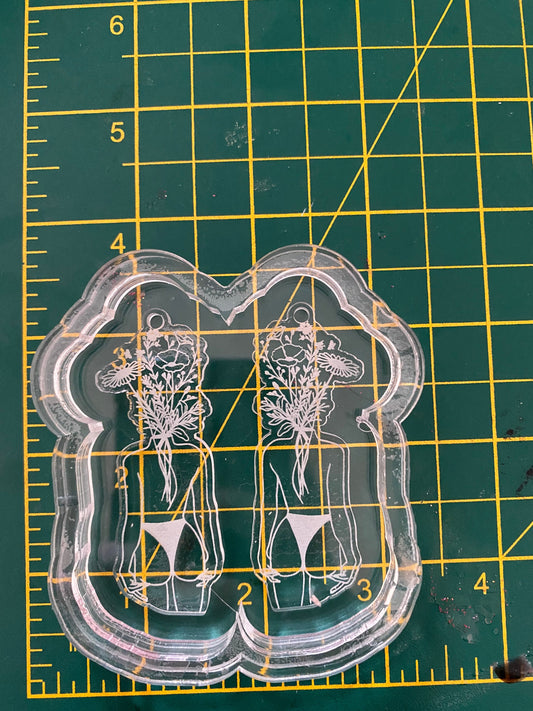 Wildflower Woman Earrings Silicone Mould