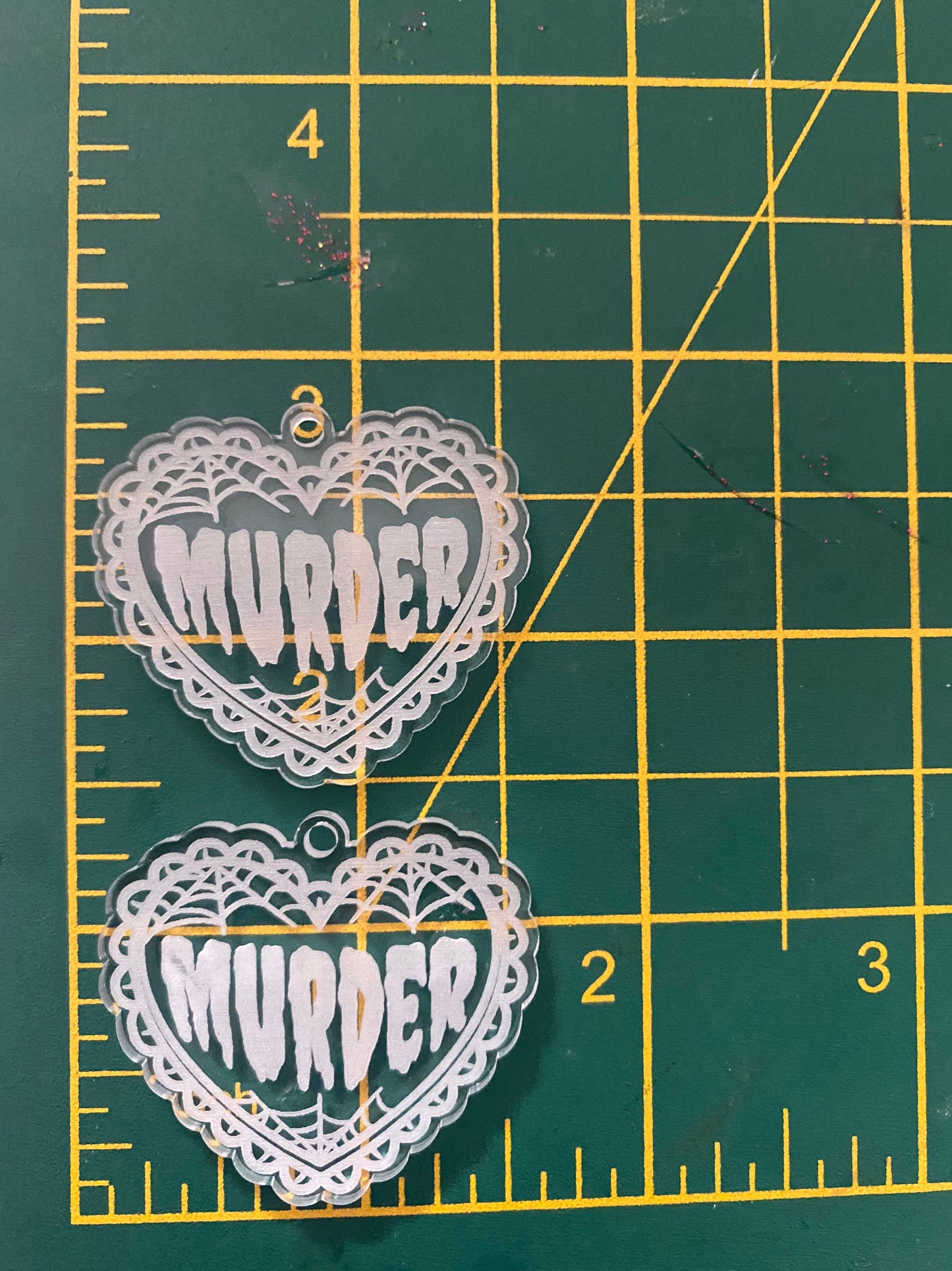 1.5” Murder Heart Earrings Silicone Mould