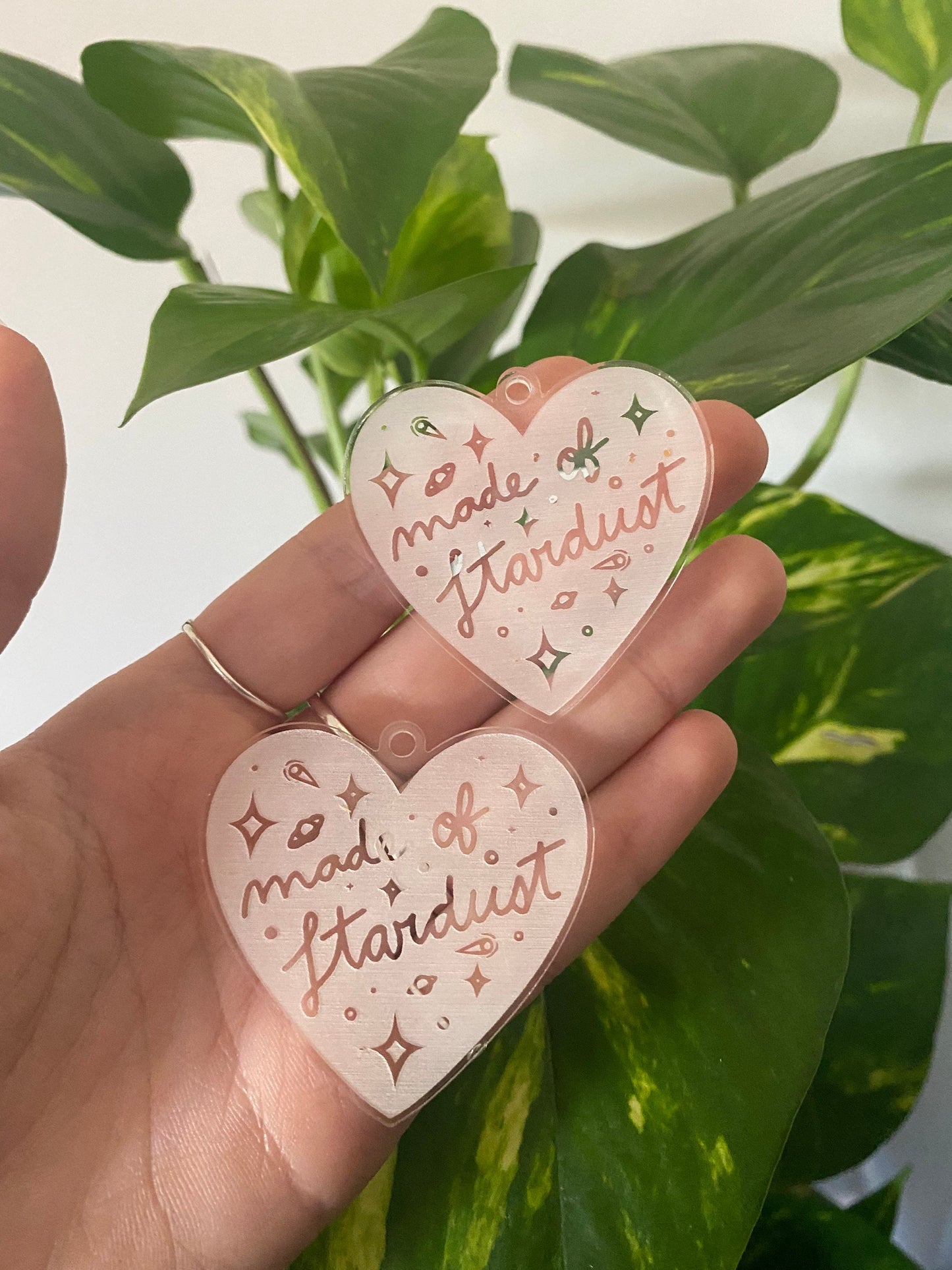 2” Stardust Heart Earrings Silicone Mould