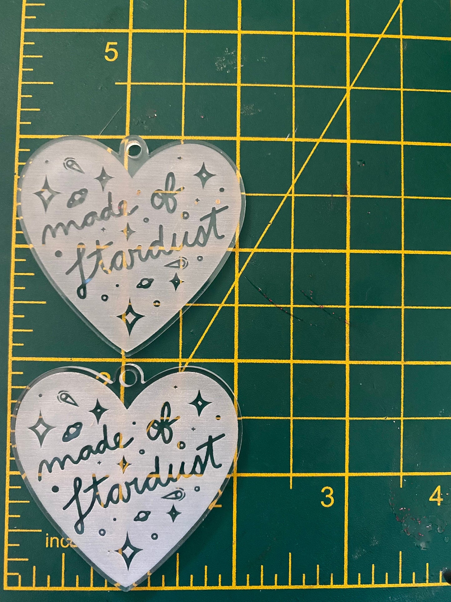 2” Stardust Heart Earrings Silicone Mould