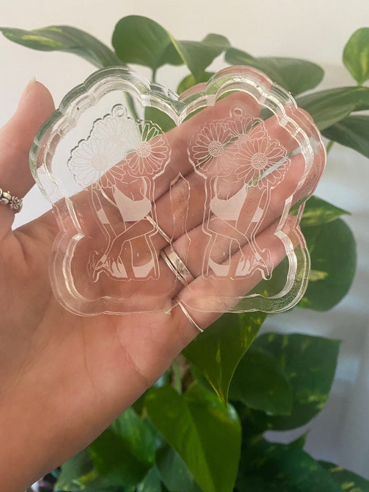 Floral Woman Earrings Silicone Mould