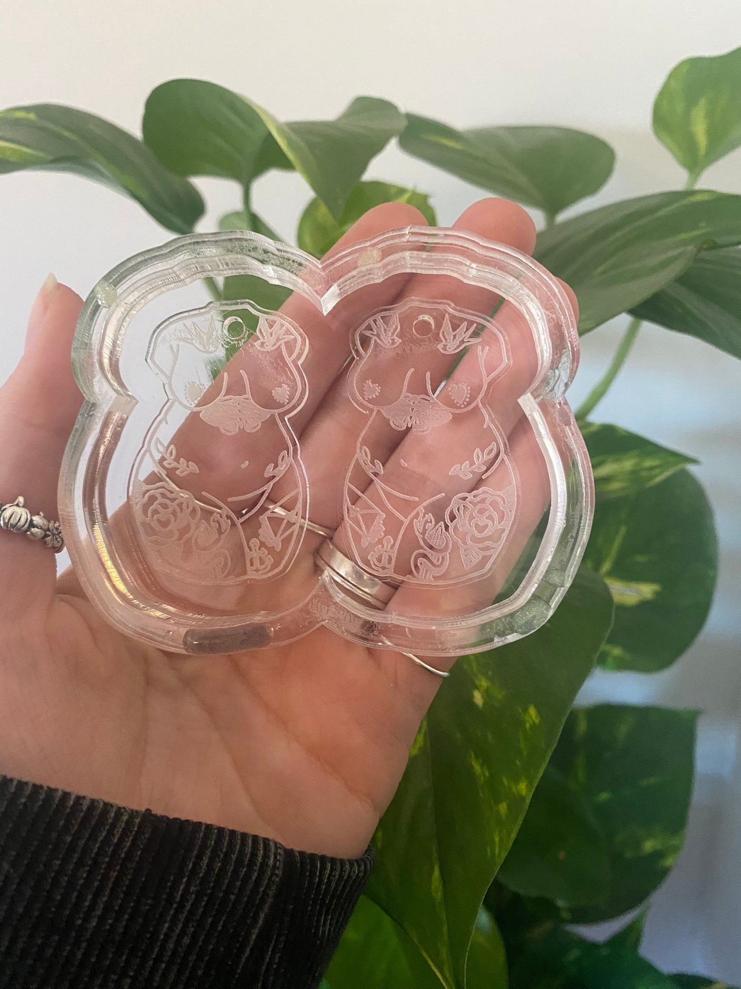 Tatted Curvy Babe Earrings Silicone Mould