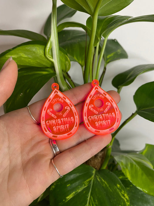 2” Christmas Spirit Planchette Earrings Silicone Mould