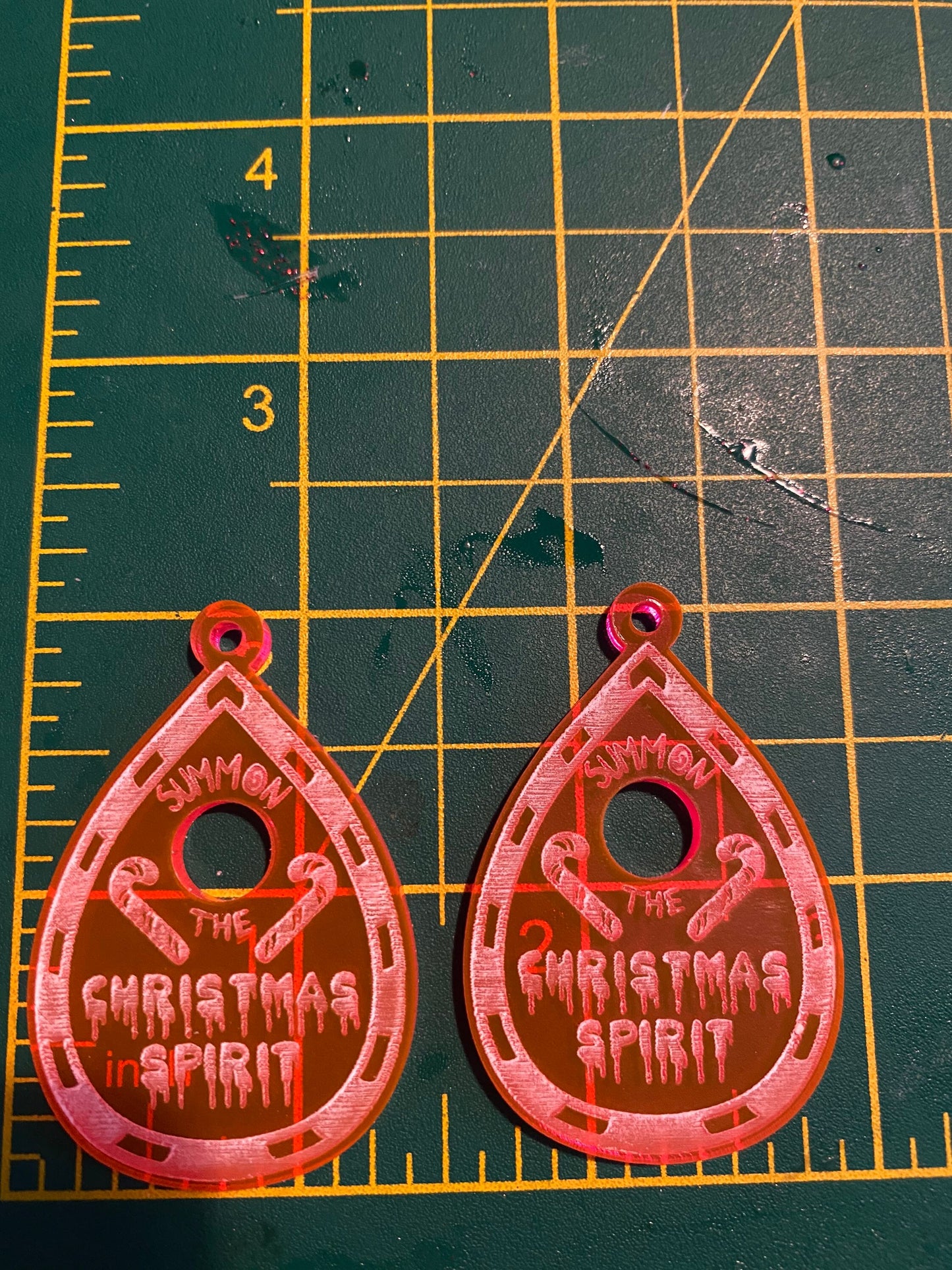 2” Christmas Spirit Planchette Earrings Silicone Mould