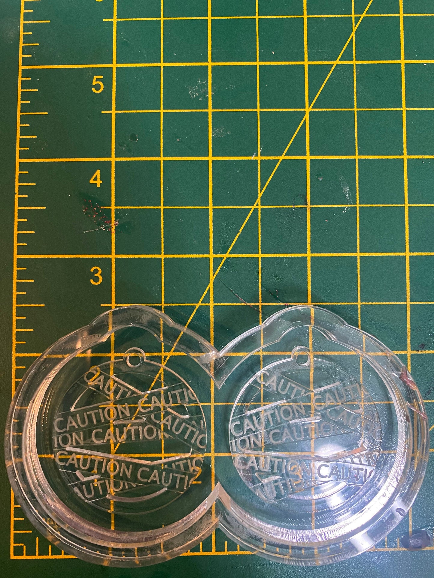 1.5” Caution Tape Earrings Silicone Mould