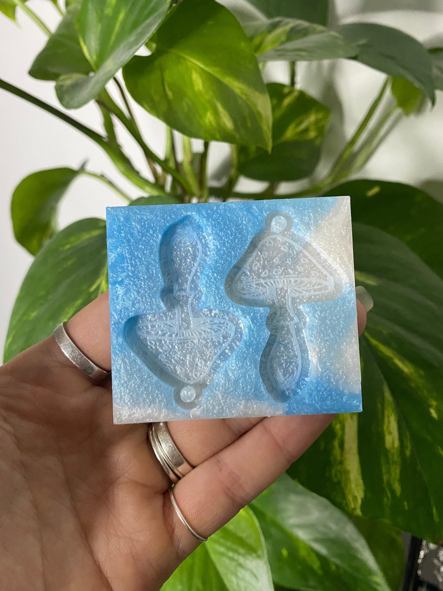 2” Pointed Mushroom Earrings Silicone Mould