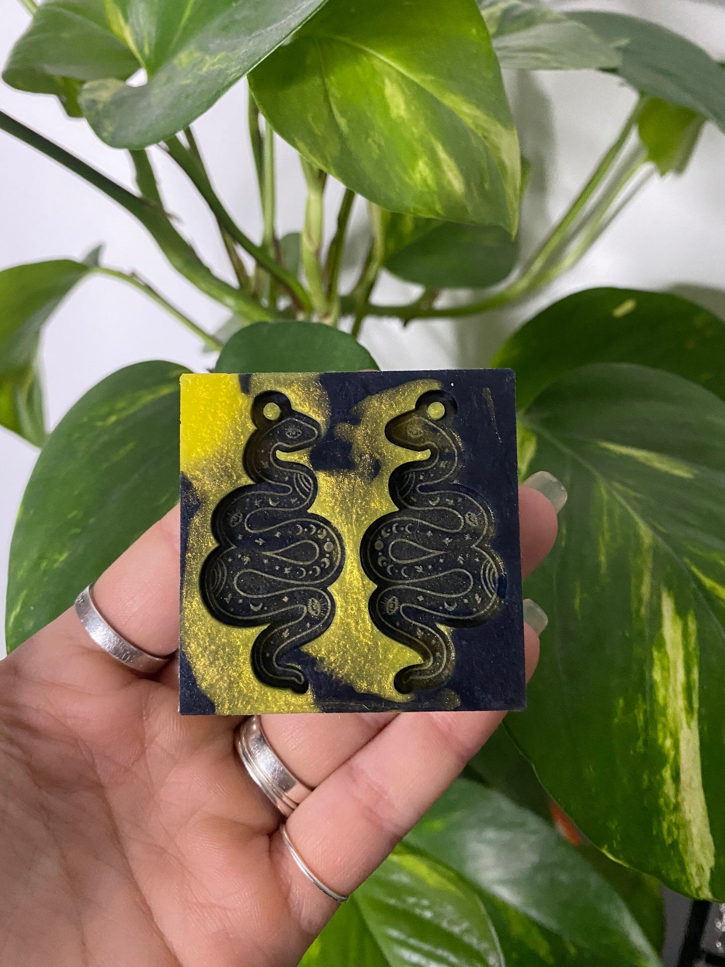 2” Celestial Snake Earrings Silicone Mould