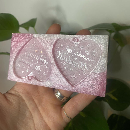 2” Stardust Heart Earrings Silicone Mould
