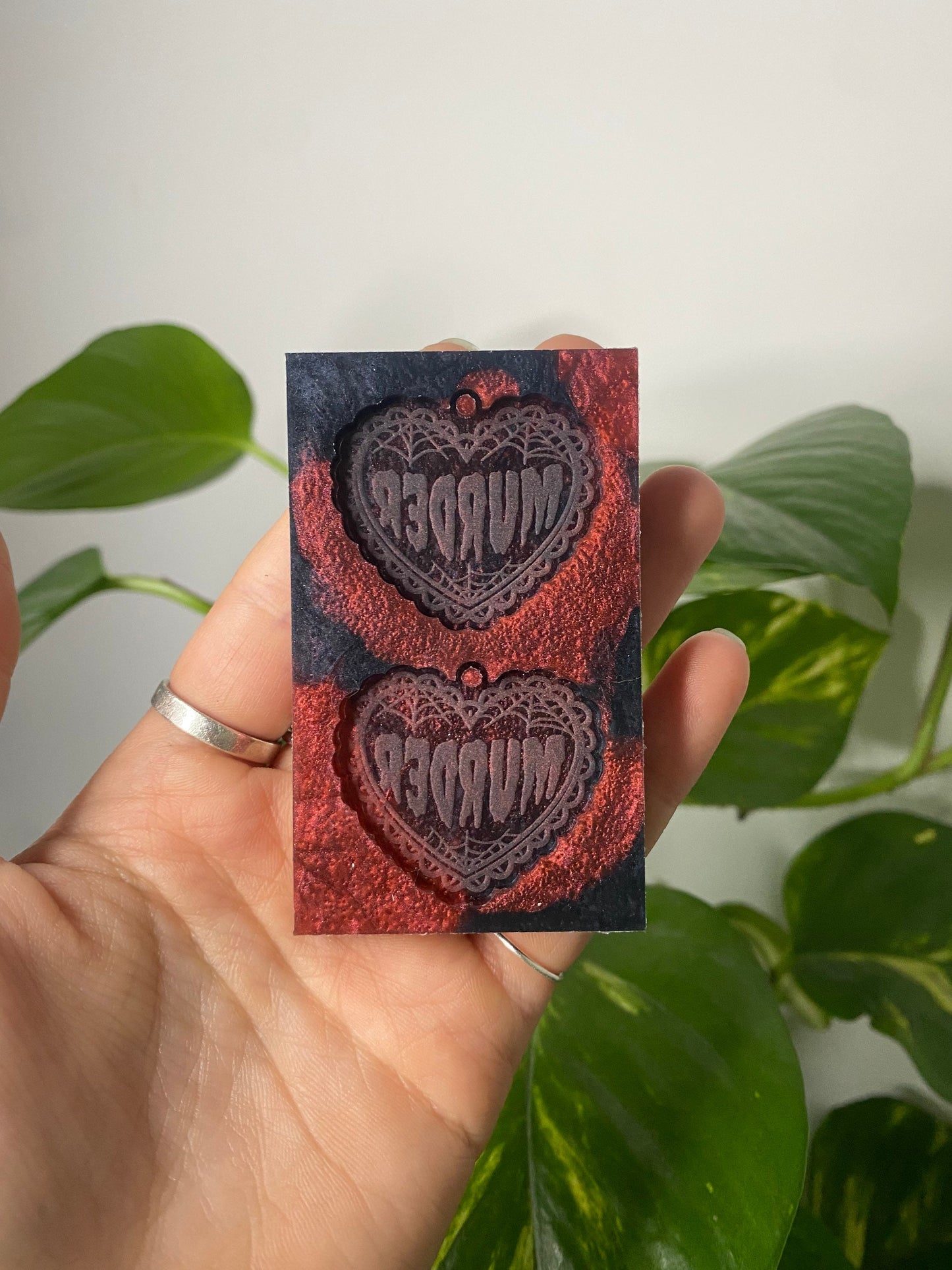 1.5” Murder Heart Earrings Silicone Mould