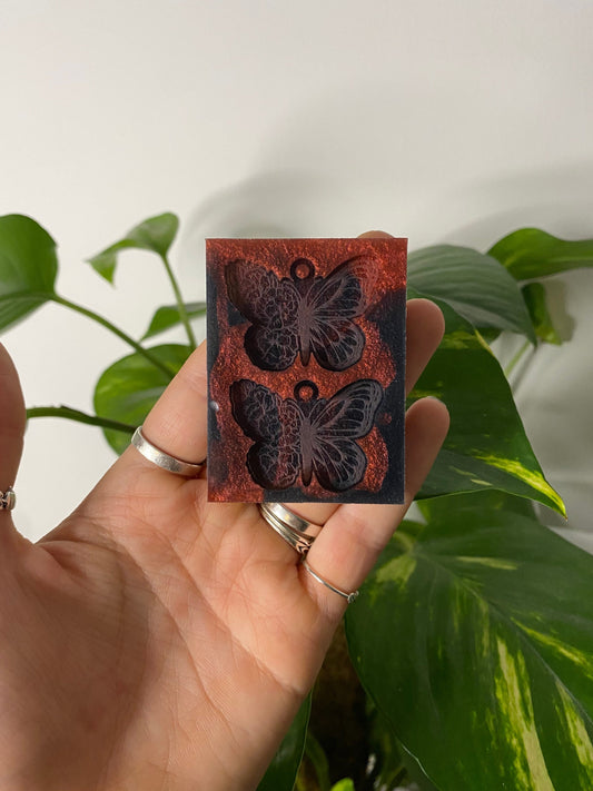 1.5” Floral Butterfly Earrings Silicone Mould