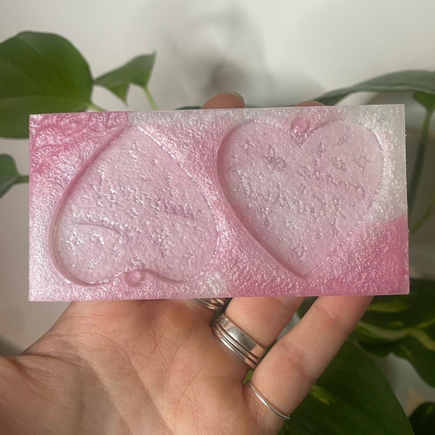 2” Stardust Heart Earrings Silicone Mould