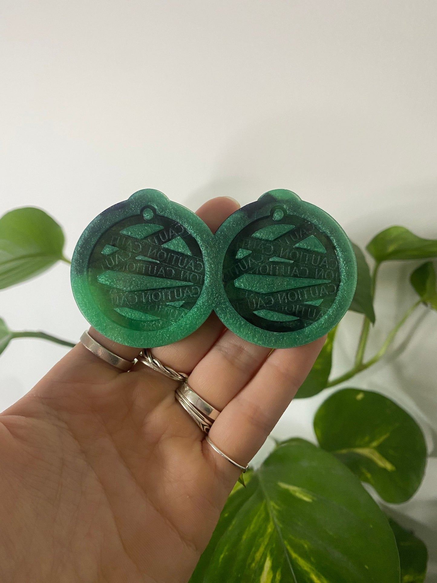 1.5” Caution Tape Earrings Silicone Mould