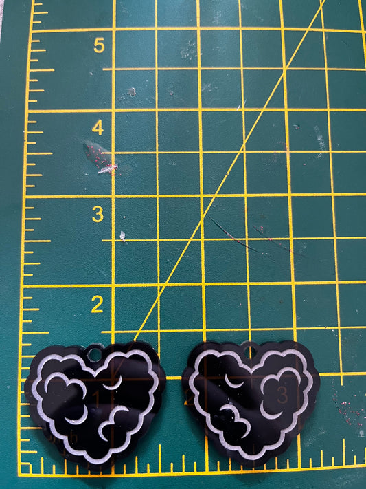 1.5” Nug Heart Earrings Silicone Mould