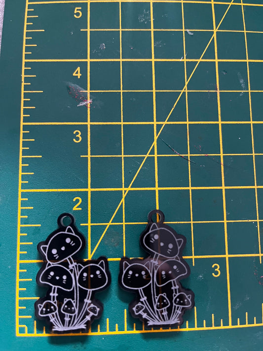 1.5” Cat Mushroom Earrings Silicone Mould