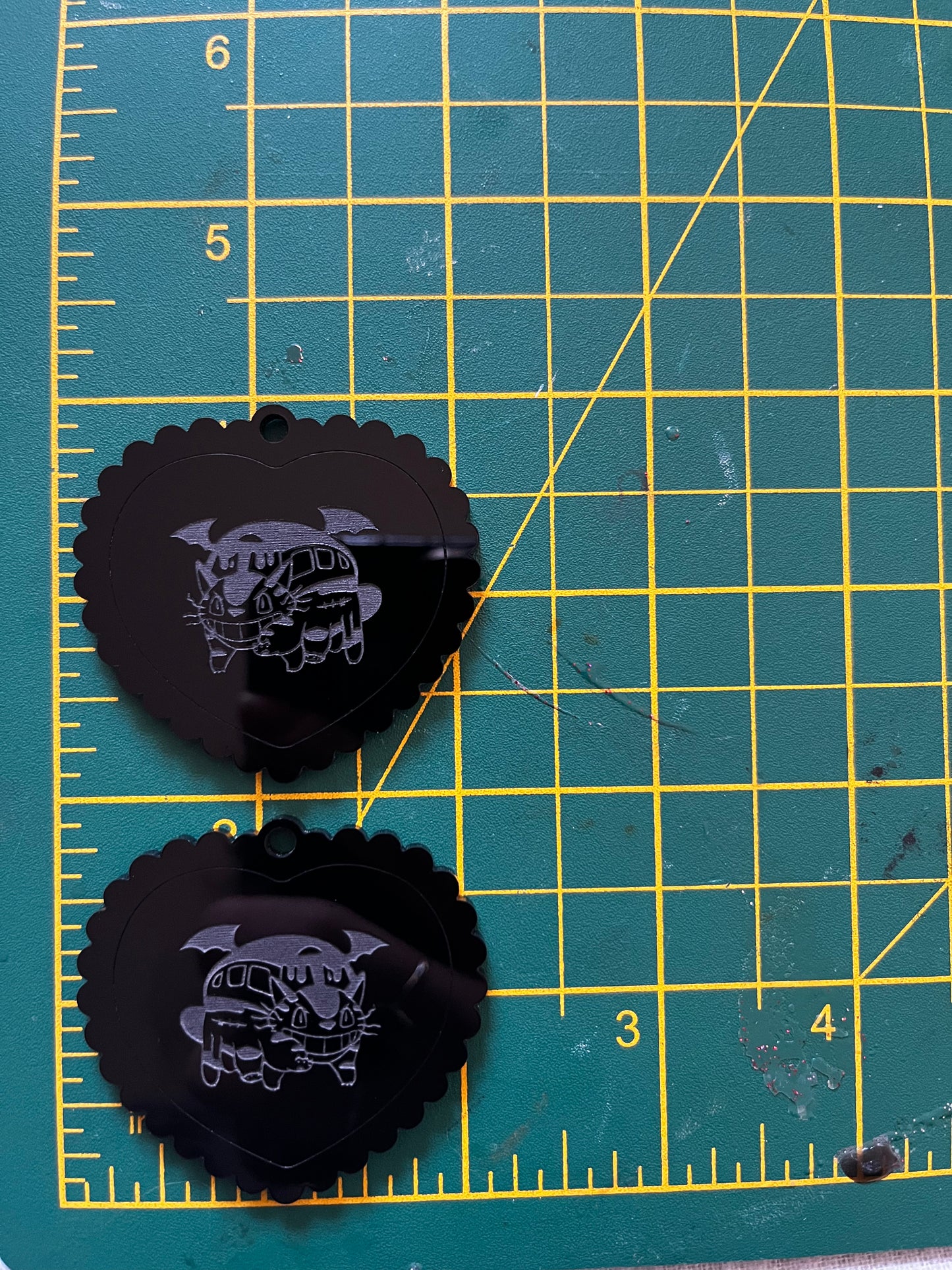 2” Bat Cat Bus Heart Earrings Silicone Mould