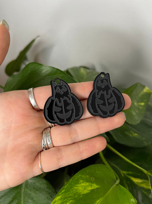 1.5” Cat in Pumpkin Earrings Silicone Mould