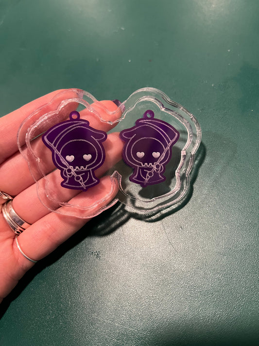 1.5” Cute Grim Reaper Earrings Silicone Mould