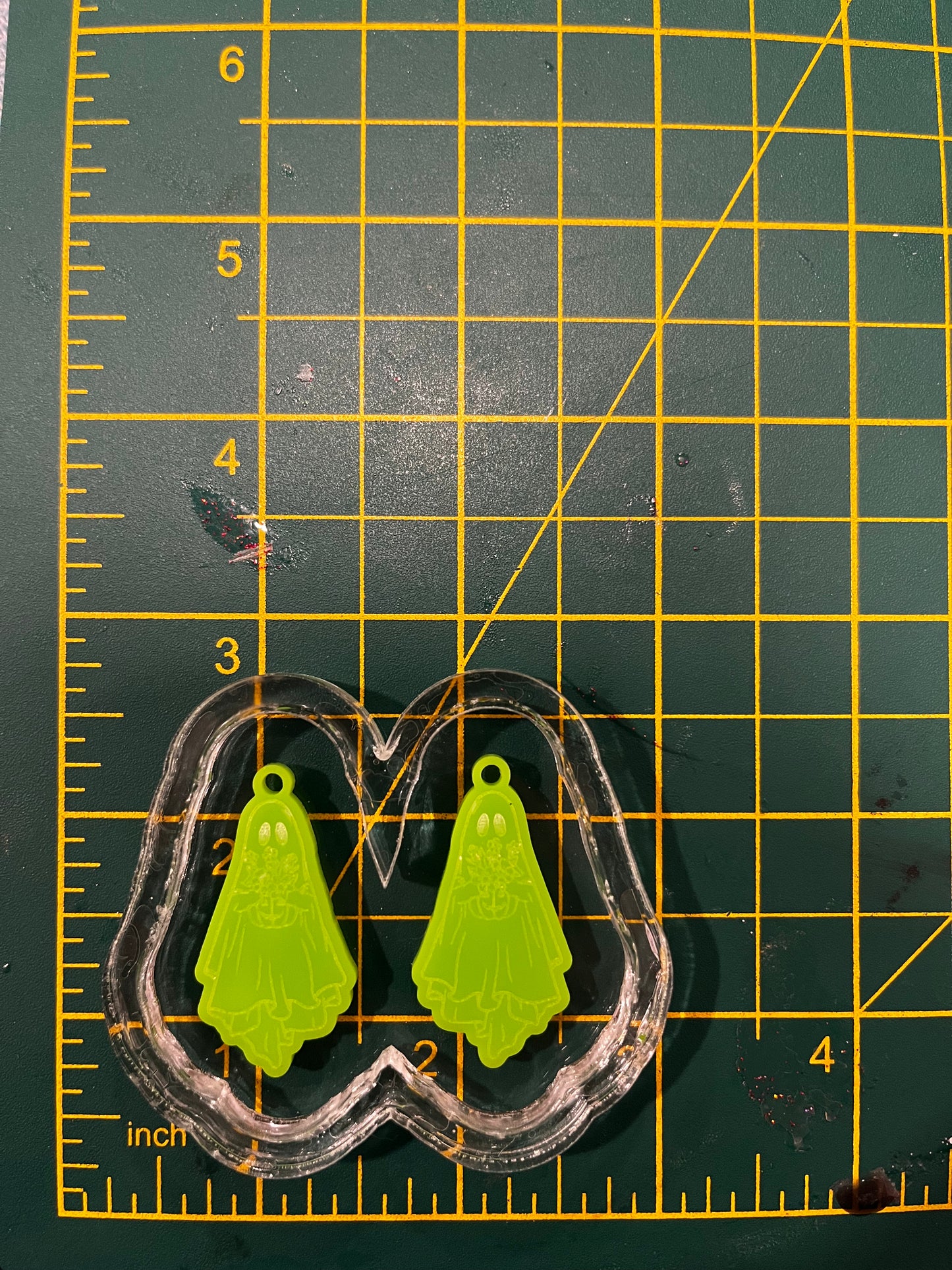 1.5” Floral Pumpkin Ghost Earrings Silicone Mould