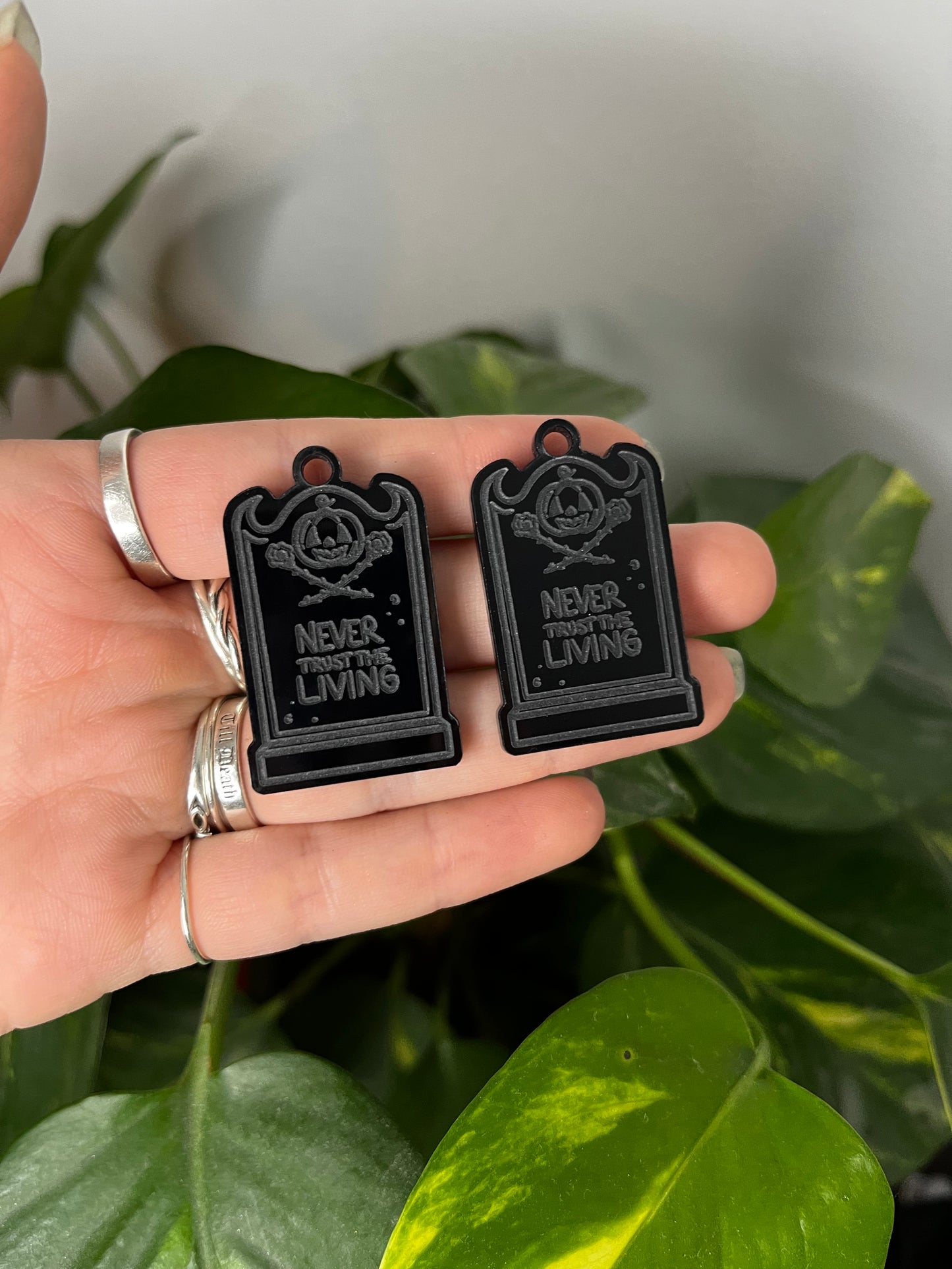 1.5” Never Trust the Living Earrings Silicone Mould