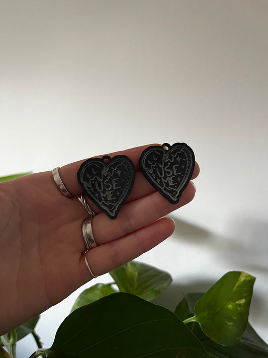 1.5” Use Me Heart Earrings Silicone Mould