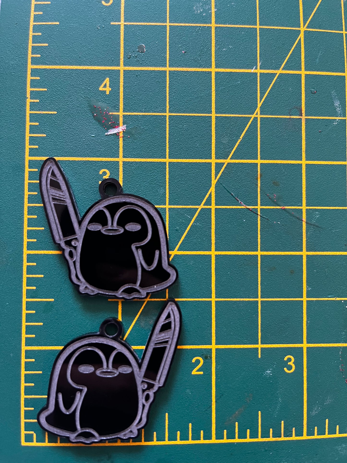 1.5” Stabby Penguin Earrings Silicone Mould