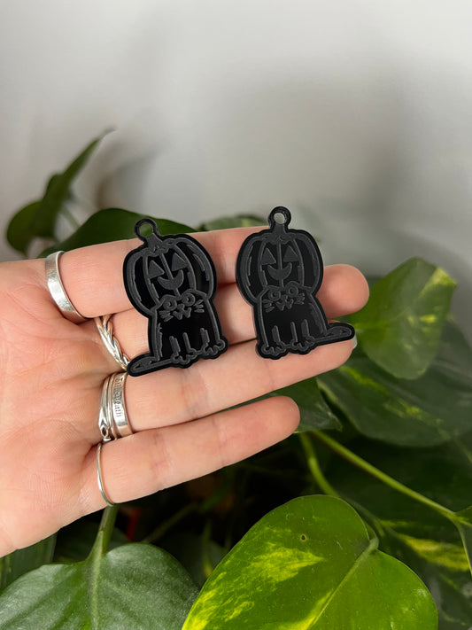 1.5” Pumpkin Head Cat Earrings Silicone Mould