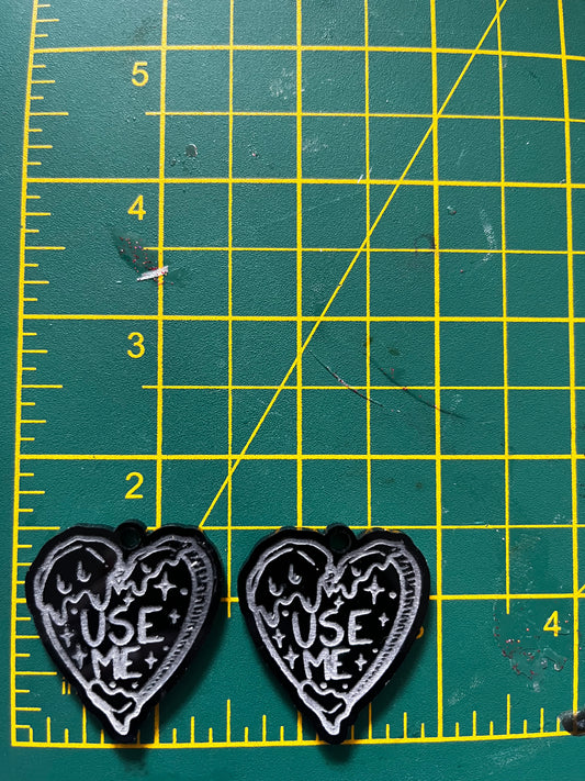 1.5” Use Me Heart Earrings Silicone Mould