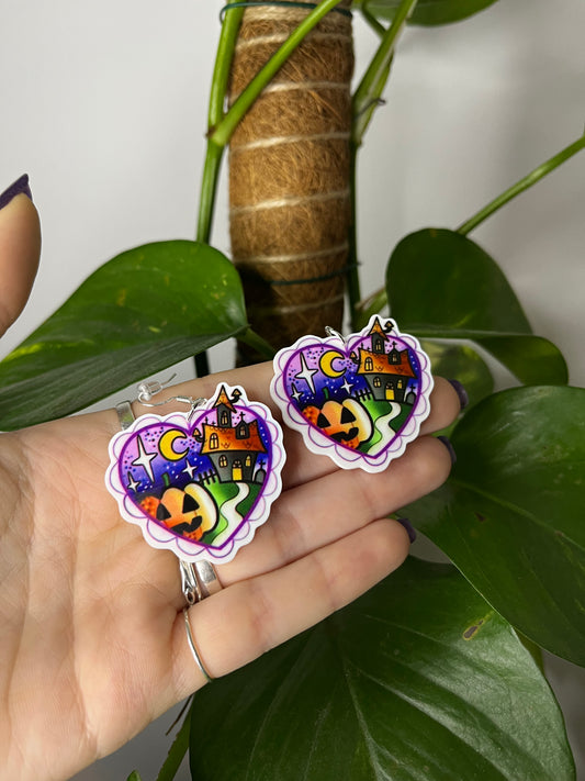 Haunted House Acrylic Earrings