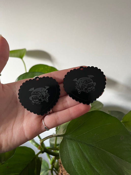 2” Bat Cat Bus Heart Earrings Silicone Mould